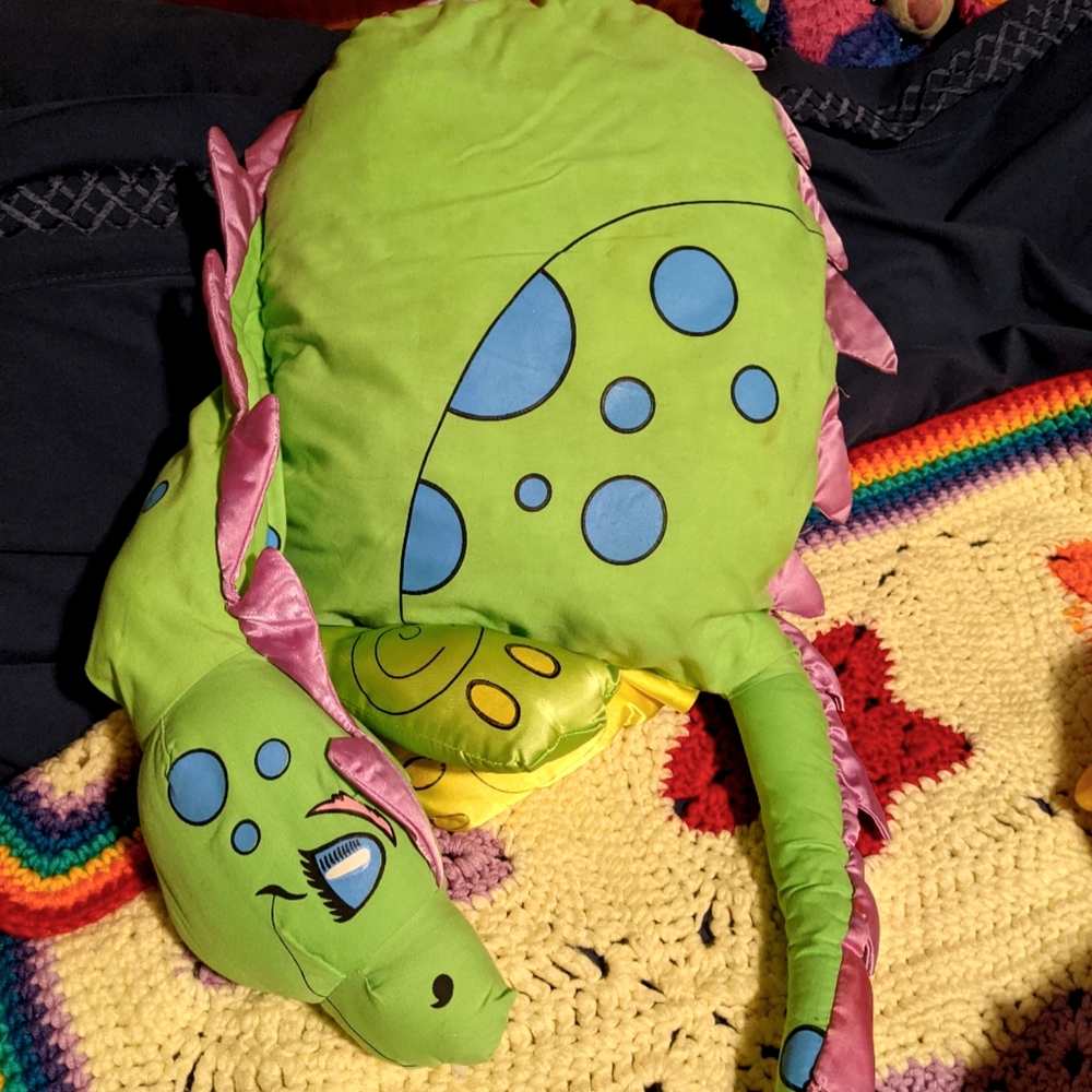 Vintage 1985 Sleeping Dragon Pillow People